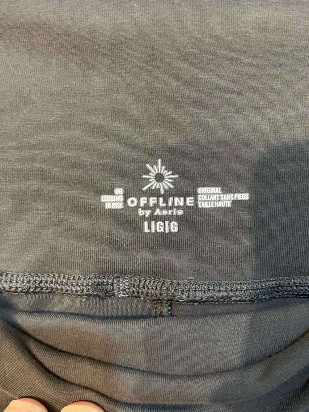 OFFLINE by Aerie OG High-Waisted Leggings Charcoal Grey Dip Dye Hem Size Large